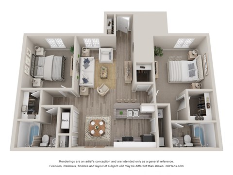 The Breslin Floorplan 1050 SFT